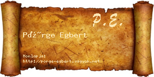 Pörge Egbert névjegykártya